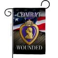 Angeleno Heritage 13 x 18.5 in. Purple Heart Combat Wounded Garden Flag w/Armed Forces Service Dbl-Sided Vert Flags AN578931